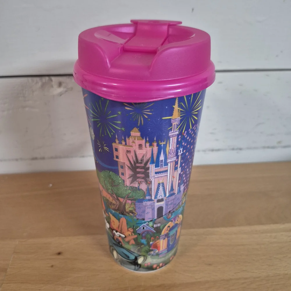 2024 Walt Disney World Resort WDW Hot Pink Refillable Mug Mickey & Friends - Picture 4 of 7